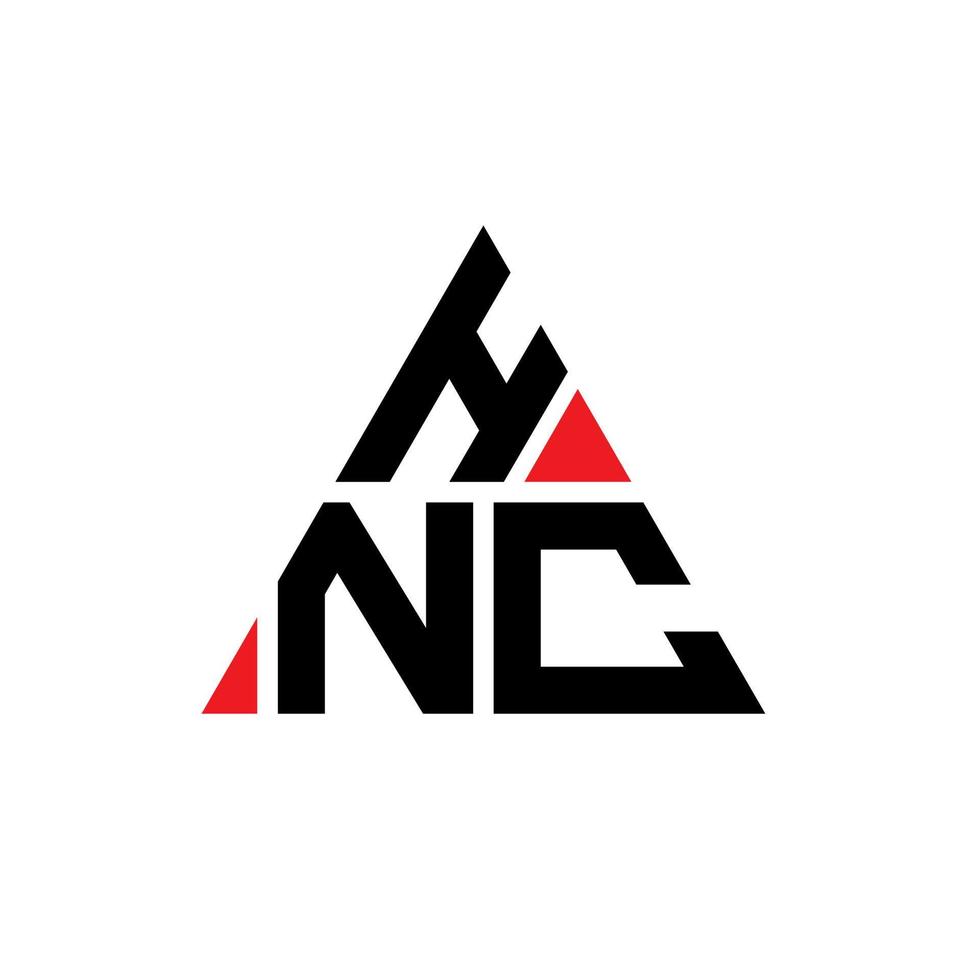 design de logotipo de letra triângulo hnc com forma de triângulo. monograma de design de logotipo de triângulo hnc. modelo de logotipo de vetor de triângulo hnc com cor vermelha. hnc logotipo triangular logotipo simples, elegante e luxuoso.