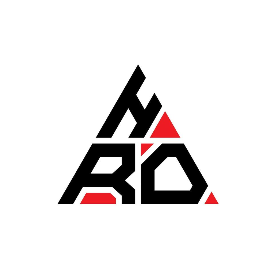 design de logotipo de letra de triângulo hro com forma de triângulo. monograma de design de logotipo de triângulo hro. modelo de logotipo de vetor de triângulo hro com cor vermelha. hro logotipo triangular logotipo simples, elegante e luxuoso.
