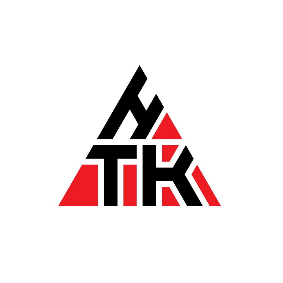 design de logotipo de letra de triângulo htk com forma de triângulo. monograma de design de logotipo de triângulo htk. modelo de logotipo de vetor de triângulo htk com cor vermelha. htk logotipo triangular logotipo simples, elegante e luxuoso.