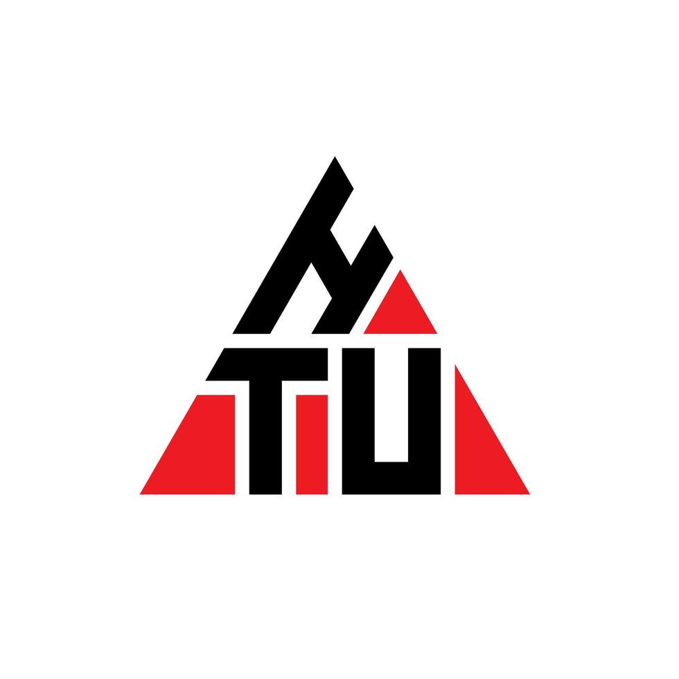 design de logotipo de letra de triângulo htu com forma de triângulo. monograma de design de logotipo de triângulo htu. modelo de logotipo de vetor de triângulo htu com cor vermelha. logotipo triangular htu logotipo simples, elegante e luxuoso.