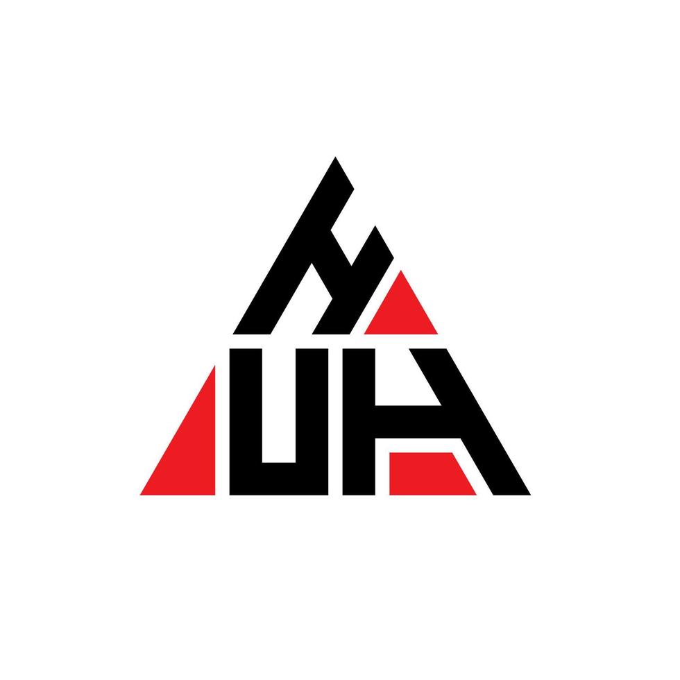 hein design de logotipo de letra de triângulo com forma de triângulo. hein monograma de design de logotipo de triângulo. hein modelo de logotipo de vetor triângulo com cor vermelha. huh logo triangular logo simples, elegante e luxuoso.