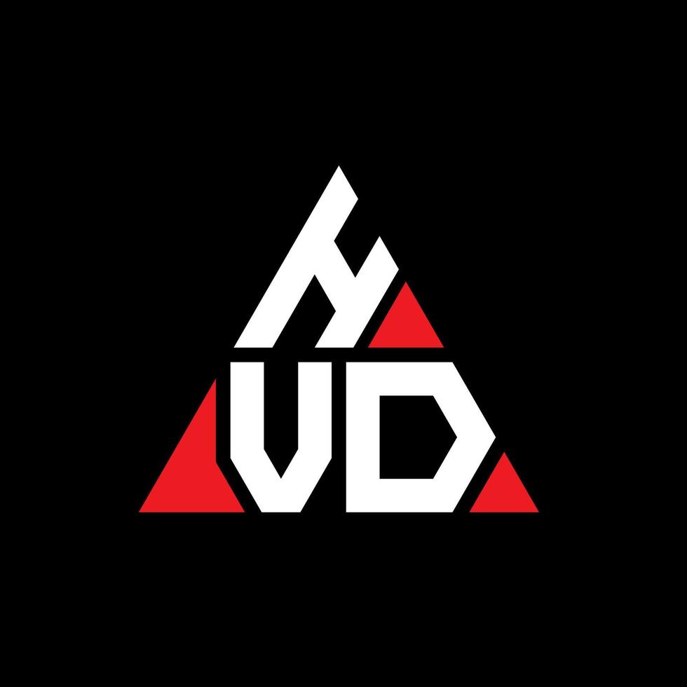 design de logotipo de letra triângulo hvd com forma de triângulo. monograma de design de logotipo de triângulo hvd. modelo de logotipo de vetor de triângulo hvd com cor vermelha. logotipo triangular hvd logotipo simples, elegante e luxuoso.