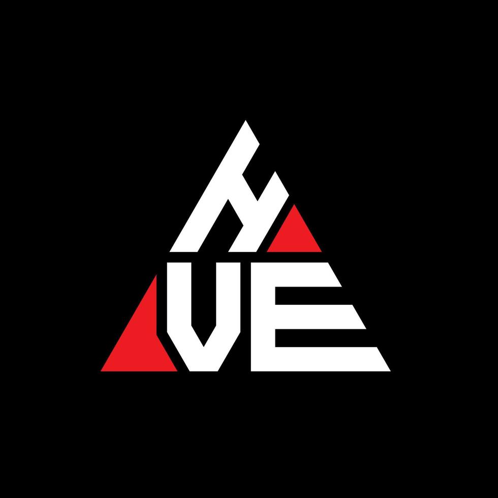 design de logotipo de letra triangular hve com forma de triângulo. monograma de design de logotipo de triângulo hve. modelo de logotipo de vetor de triângulo hve com cor vermelha. logotipo triangular hve logotipo simples, elegante e luxuoso.