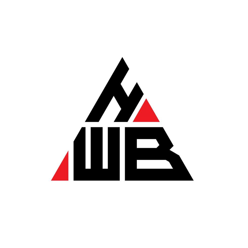 design de logotipo de letra de triângulo hwb com forma de triângulo. monograma de design de logotipo de triângulo hwb. modelo de logotipo de vetor de triângulo hwb com cor vermelha. logotipo triangular hwb logotipo simples, elegante e luxuoso.