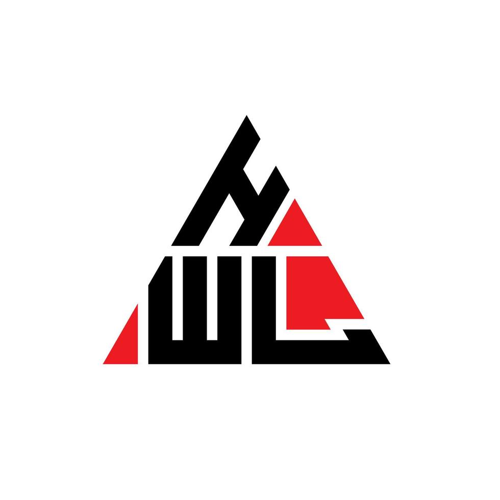 design de logotipo de letra triângulo hwl com forma de triângulo. monograma de design de logotipo de triângulo hwl. modelo de logotipo de vetor de triângulo hwl com cor vermelha. logotipo triangular hwl logotipo simples, elegante e luxuoso.