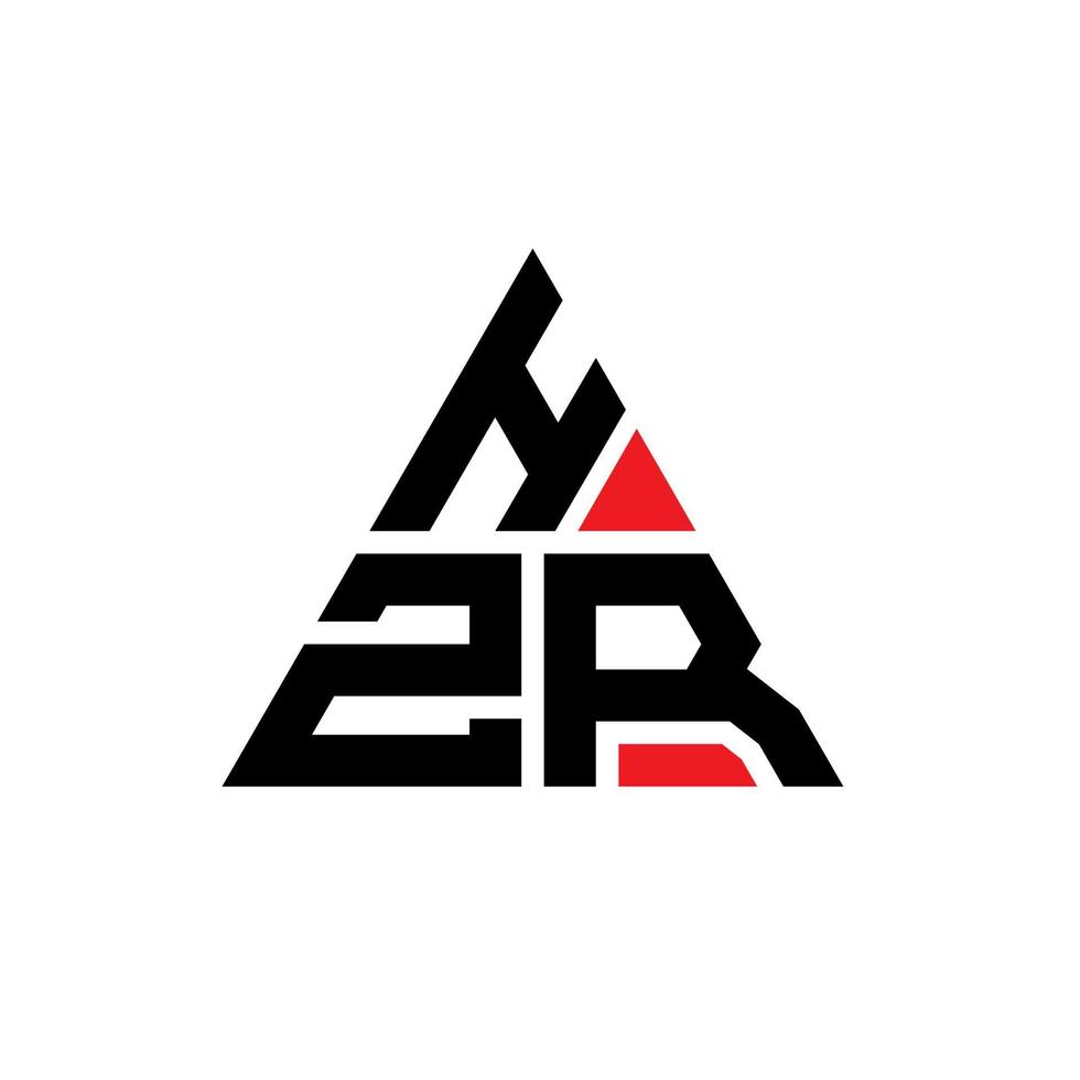 design de logotipo de letra de triângulo hzr com forma de triângulo. monograma de design de logotipo de triângulo hzr. modelo de logotipo de vetor de triângulo hzr com cor vermelha. logotipo triangular hzr logotipo simples, elegante e luxuoso.