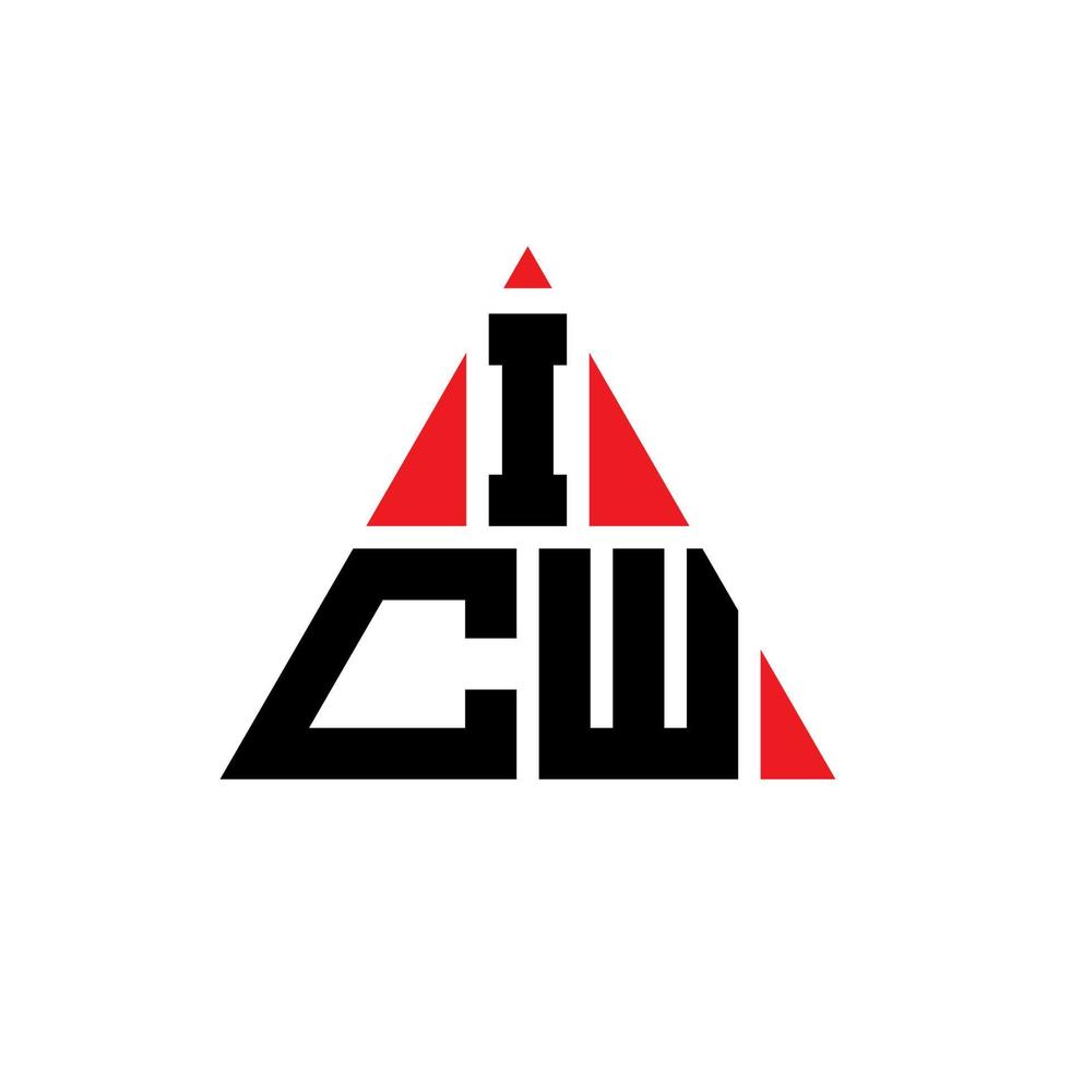 design de logotipo de letra triângulo icw com forma de triângulo. monograma de design de logotipo de triângulo icw. modelo de logotipo de vetor de triângulo icw com cor vermelha. logotipo triangular icw logotipo simples, elegante e luxuoso.