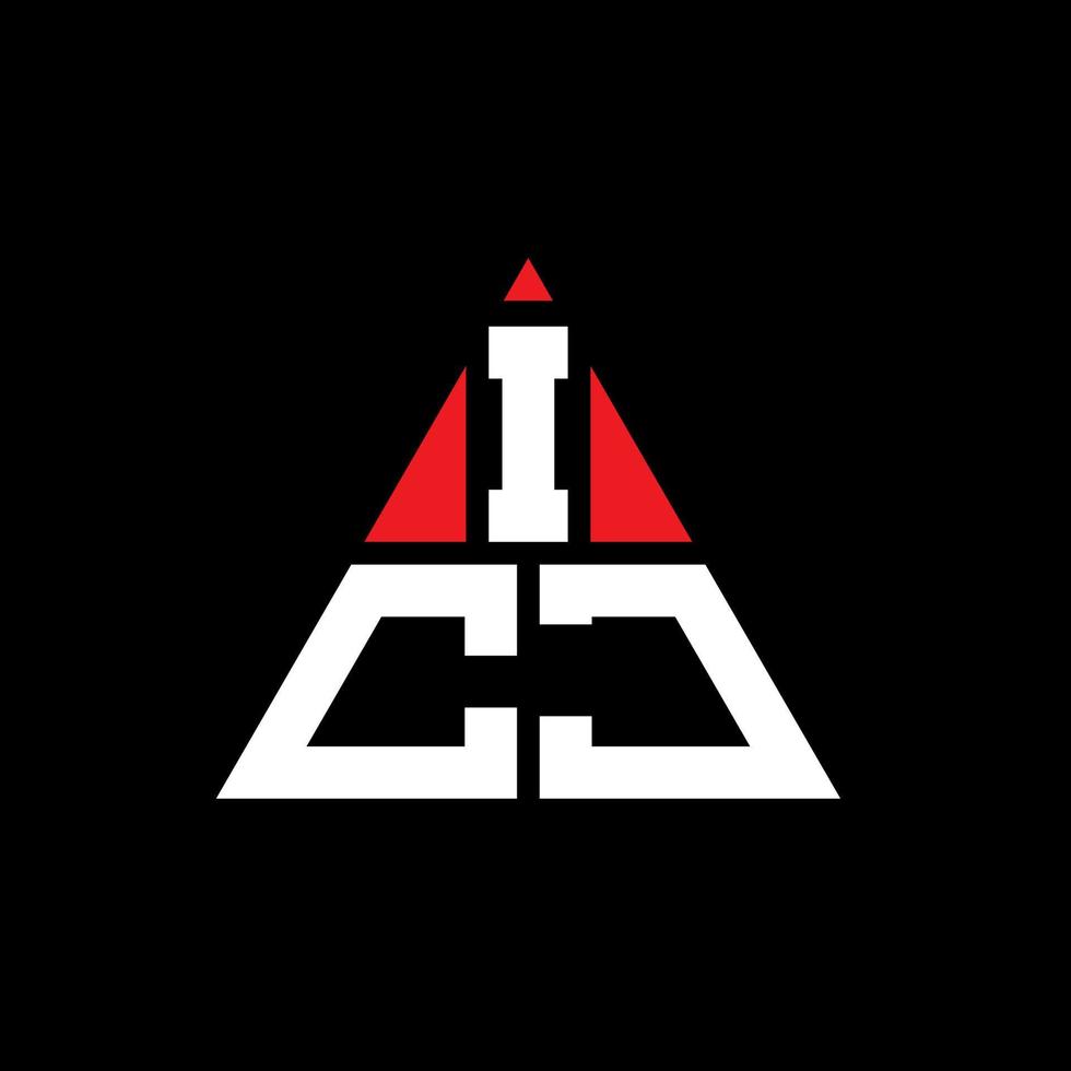 design de logotipo de letra de triângulo icj com forma de triângulo. monograma de design de logotipo de triângulo icj. modelo de logotipo de vetor de triângulo icj com cor vermelha. logotipo triangular icj logotipo simples, elegante e luxuoso.