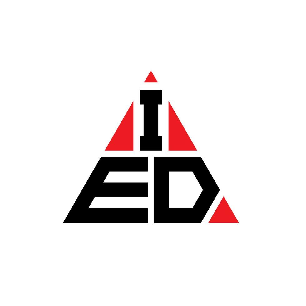 design de logotipo de letra triângulo ied com forma de triângulo. monograma de design de logotipo de triângulo ied. modelo de logotipo de vetor triângulo ied com cor vermelha. logotipo triangular ied logotipo simples, elegante e luxuoso.