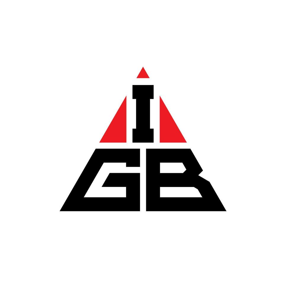 design de logotipo de letra de triângulo igb com forma de triângulo. monograma de design de logotipo de triângulo igb. modelo de logotipo de vetor de triângulo igb com cor vermelha. logotipo triangular igb logotipo simples, elegante e luxuoso.