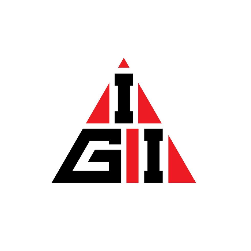 design de logotipo de letra triângulo igi com forma de triângulo. monograma de design de logotipo de triângulo igi. modelo de logotipo de vetor de triângulo igi com cor vermelha. logotipo triangular igi logotipo simples, elegante e luxuoso.