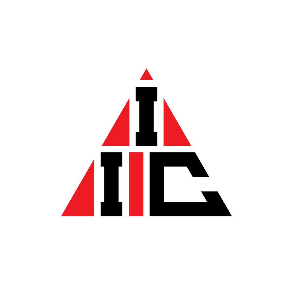 design de logotipo de letra triângulo iic com forma de triângulo. monograma de design de logotipo de triângulo iic. modelo de logotipo de vetor triângulo iic com cor vermelha. logotipo triangular iic logotipo simples, elegante e luxuoso.