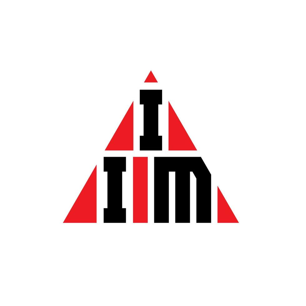 iim design de logotipo de letra triângulo com forma de triângulo. monograma de design de logotipo de triângulo iim. modelo de logotipo de vetor de triângulo iim com cor vermelha. iim logotipo triangular logotipo simples, elegante e luxuoso.