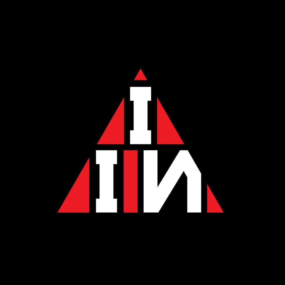 iin design de logotipo de letra triângulo com forma de triângulo. monograma de design de logotipo de triângulo iin. modelo de logotipo de vetor de triângulo iin com cor vermelha. logotipo triangular iin logotipo simples, elegante e luxuoso.