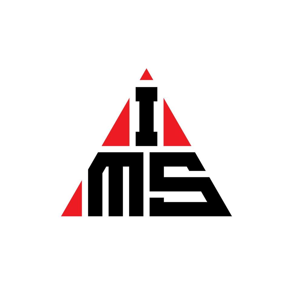 design de logotipo de letra de triângulo ims com forma de triângulo. monograma de design de logotipo de triângulo ims. modelo de logotipo de vetor de triângulo ims com cor vermelha. ims logotipo triangular logotipo simples, elegante e luxuoso.