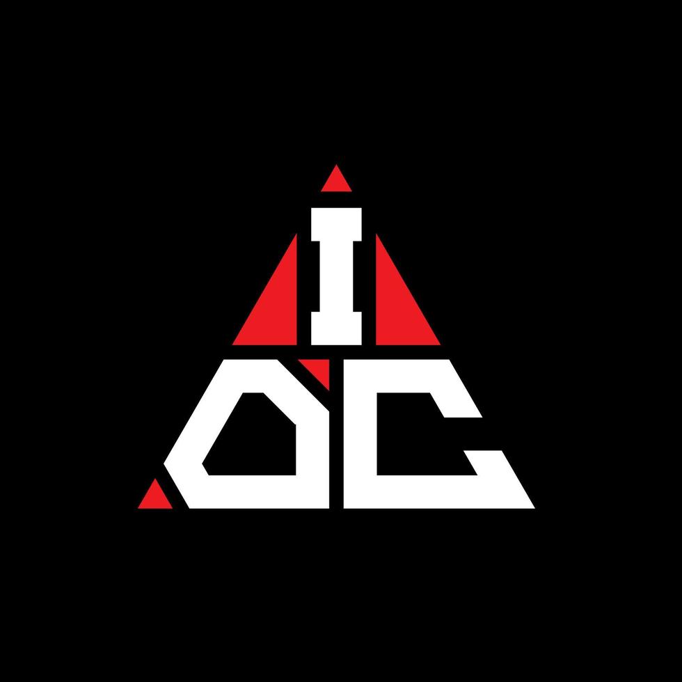 design de logotipo de letra triângulo ioc com forma de triângulo. monograma de design de logotipo de triângulo ioc. modelo de logotipo de vetor de triângulo ioc com cor vermelha. logotipo triangular ioc logotipo simples, elegante e luxuoso.