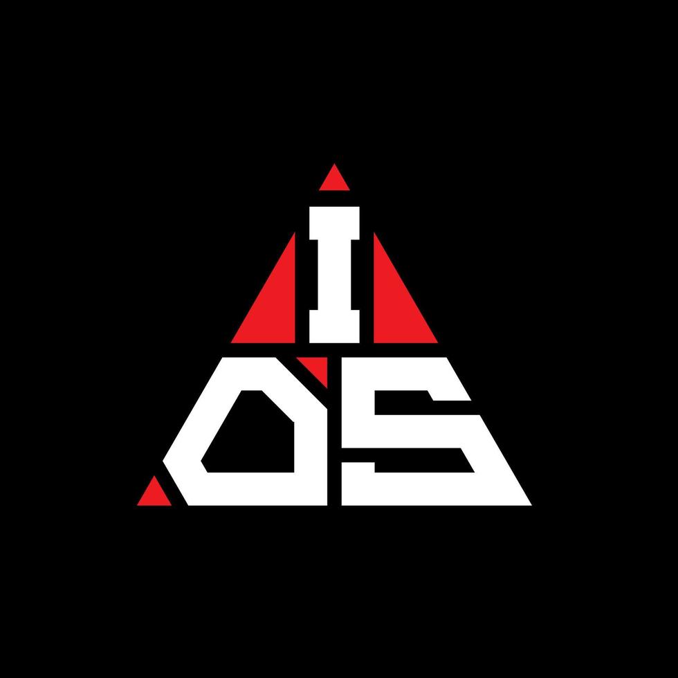 design de logotipo de letra triângulo ios com forma de triângulo. monograma de design de logotipo de triângulo ios. modelo de logotipo de vetor de triângulo ios com cor vermelha. logotipo triangular ios logotipo simples, elegante e luxuoso.