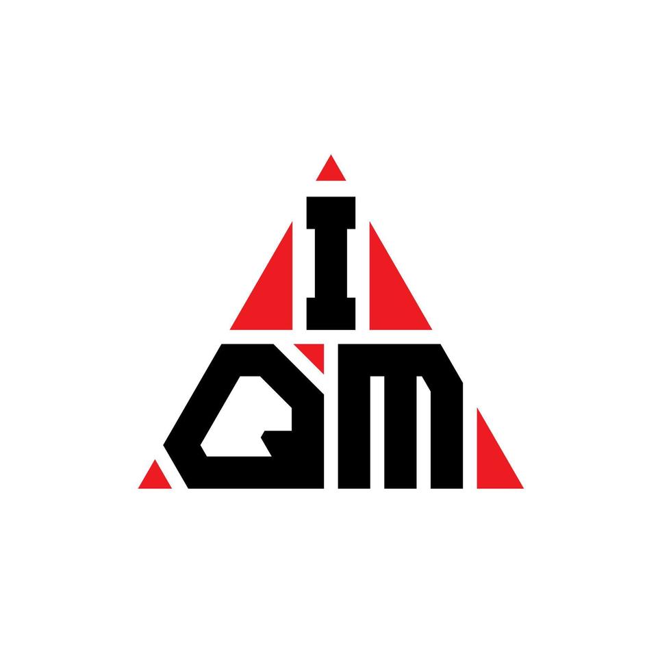 design de logotipo de letra de triângulo iqm com forma de triângulo. monograma de design de logotipo de triângulo iqm. modelo de logotipo de vetor de triângulo iqm com cor vermelha. logotipo triangular iqm logotipo simples, elegante e luxuoso.