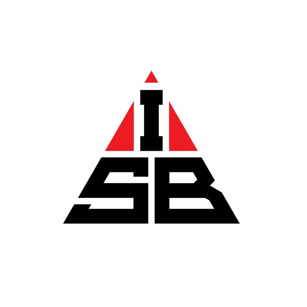 design de logotipo de letra de triângulo isb com forma de triângulo. monograma de design de logotipo de triângulo isb. modelo de logotipo de vetor de triângulo isb com cor vermelha. logotipo triangular isb logotipo simples, elegante e luxuoso.