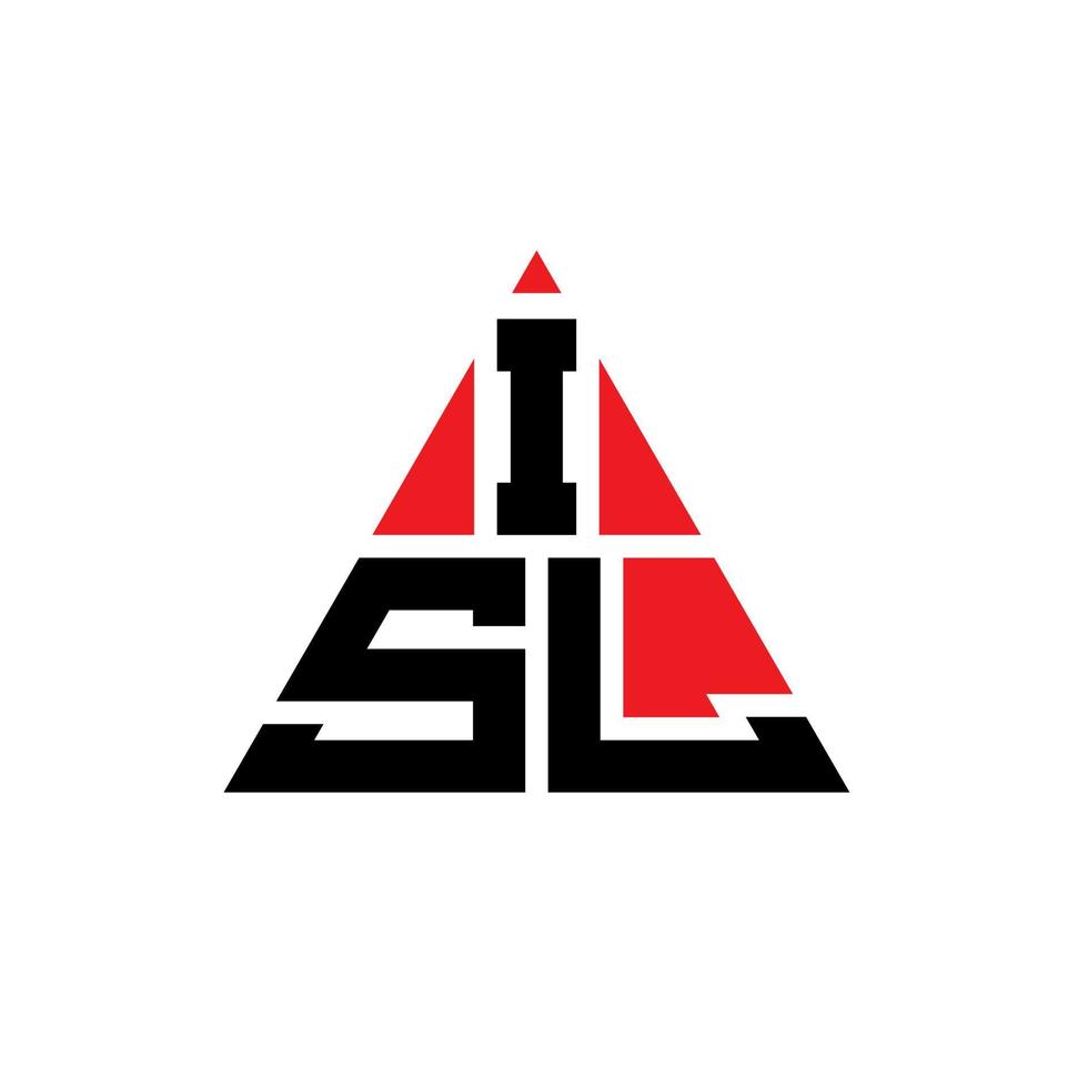 design de logotipo de letra de triângulo isl com forma de triângulo. monograma de design de logotipo de triângulo isl. modelo de logotipo de vetor de triângulo isl com cor vermelha. isl logotipo triangular logotipo simples, elegante e luxuoso.