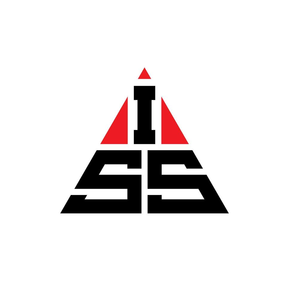 iss design de logotipo de letra de triângulo com forma de triângulo. monograma de design de logotipo de triângulo iss. modelo de logotipo de vetor de triângulo iss com cor vermelha. iss logotipo triangular simples, elegante e luxuoso.