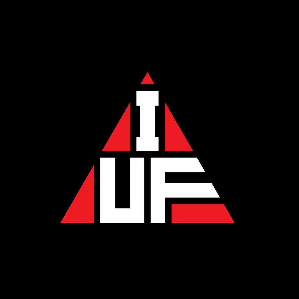 design de logotipo de letra triângulo iuf com forma de triângulo. monograma de design de logotipo de triângulo iuf. modelo de logotipo de vetor de triângulo iuf com cor vermelha. logotipo triangular iuf logotipo simples, elegante e luxuoso.