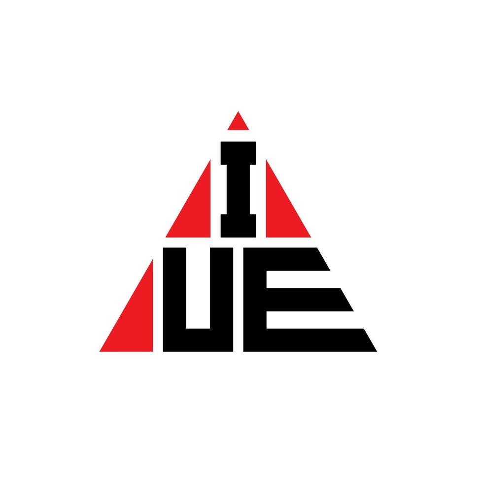 design de logotipo de letra de triângulo iue com forma de triângulo. monograma de design de logotipo de triângulo ue. modelo de logotipo de vetor de triângulo iue com cor vermelha. iue logotipo triangular logotipo simples, elegante e luxuoso.