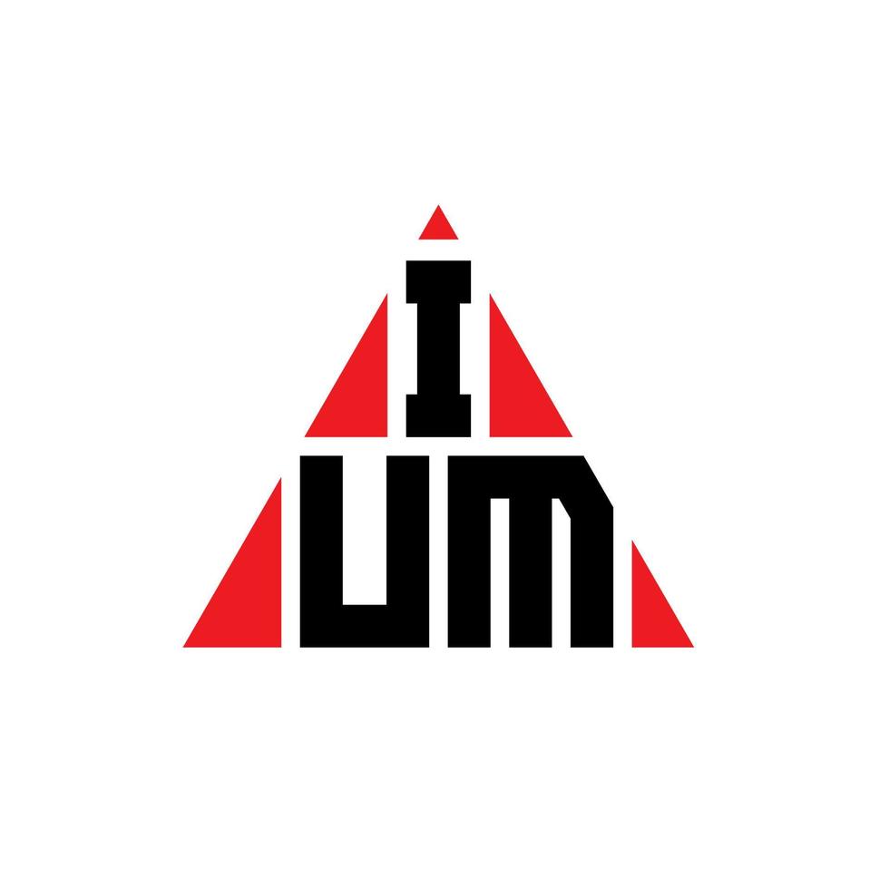 design de logotipo de letra triângulo ium com forma de triângulo. monograma de design de logotipo de triângulo ium. modelo de logotipo de vetor de triângulo ium com cor vermelha. logotipo triangular ium logotipo simples, elegante e luxuoso.