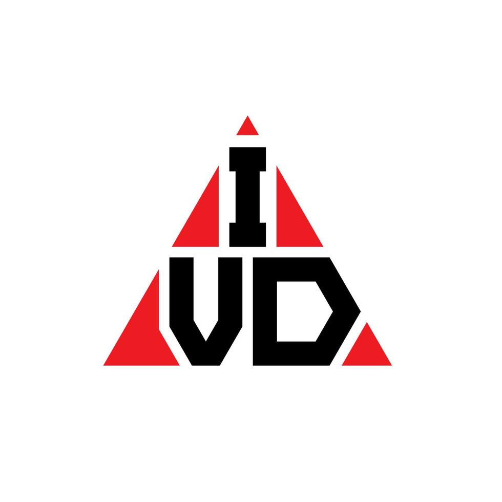 design de logotipo de letra triângulo ivd com forma de triângulo. monograma de design de logotipo de triângulo ivd. modelo de logotipo de vetor de triângulo ivd com cor vermelha. ivd logotipo triangular logotipo simples, elegante e luxuoso.