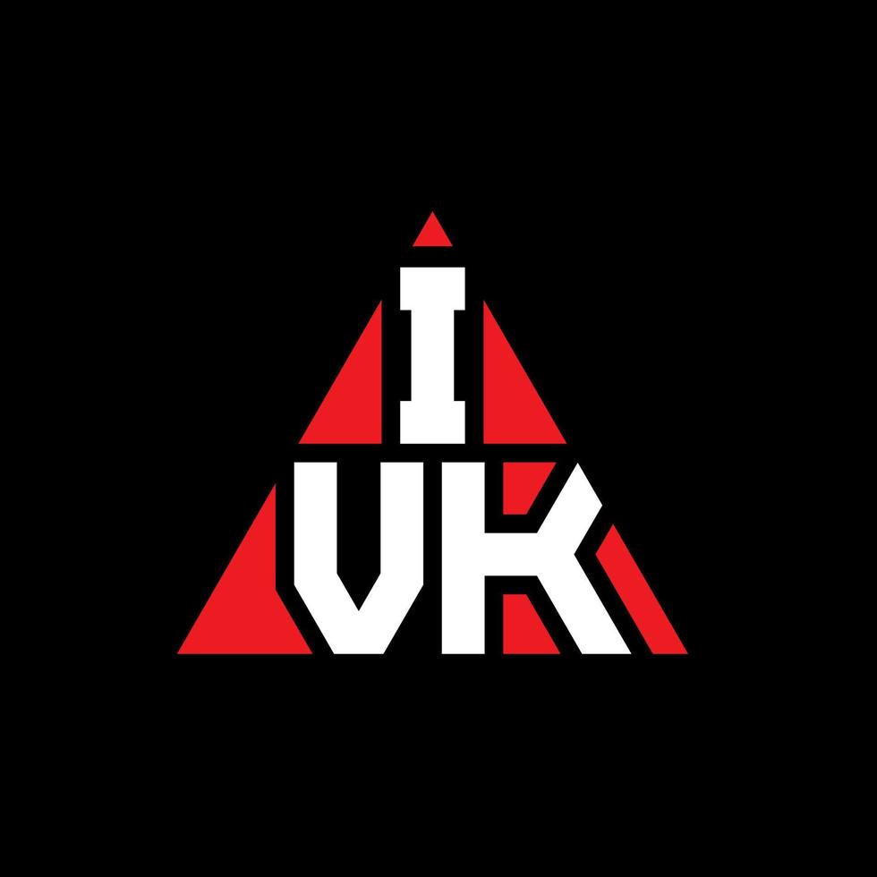 design de logotipo de letra triângulo ivk com forma de triângulo. monograma de design de logotipo de triângulo ivk. modelo de logotipo de vetor de triângulo ivk com cor vermelha. logotipo triangular ivk logotipo simples, elegante e luxuoso.