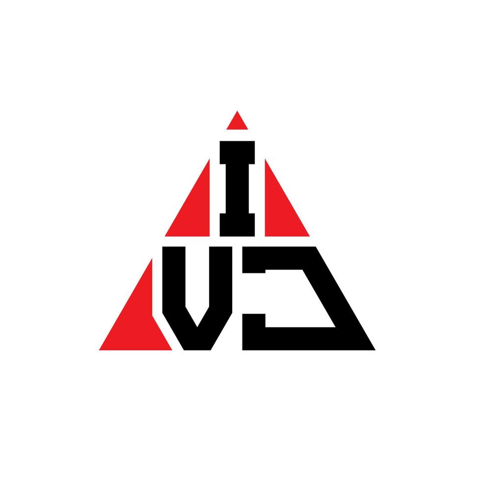 design de logotipo de letra de triângulo ivj com forma de triângulo. monograma de design de logotipo de triângulo ivj. modelo de logotipo de vetor de triângulo ivj com cor vermelha. ivj logotipo triangular logotipo simples, elegante e luxuoso.