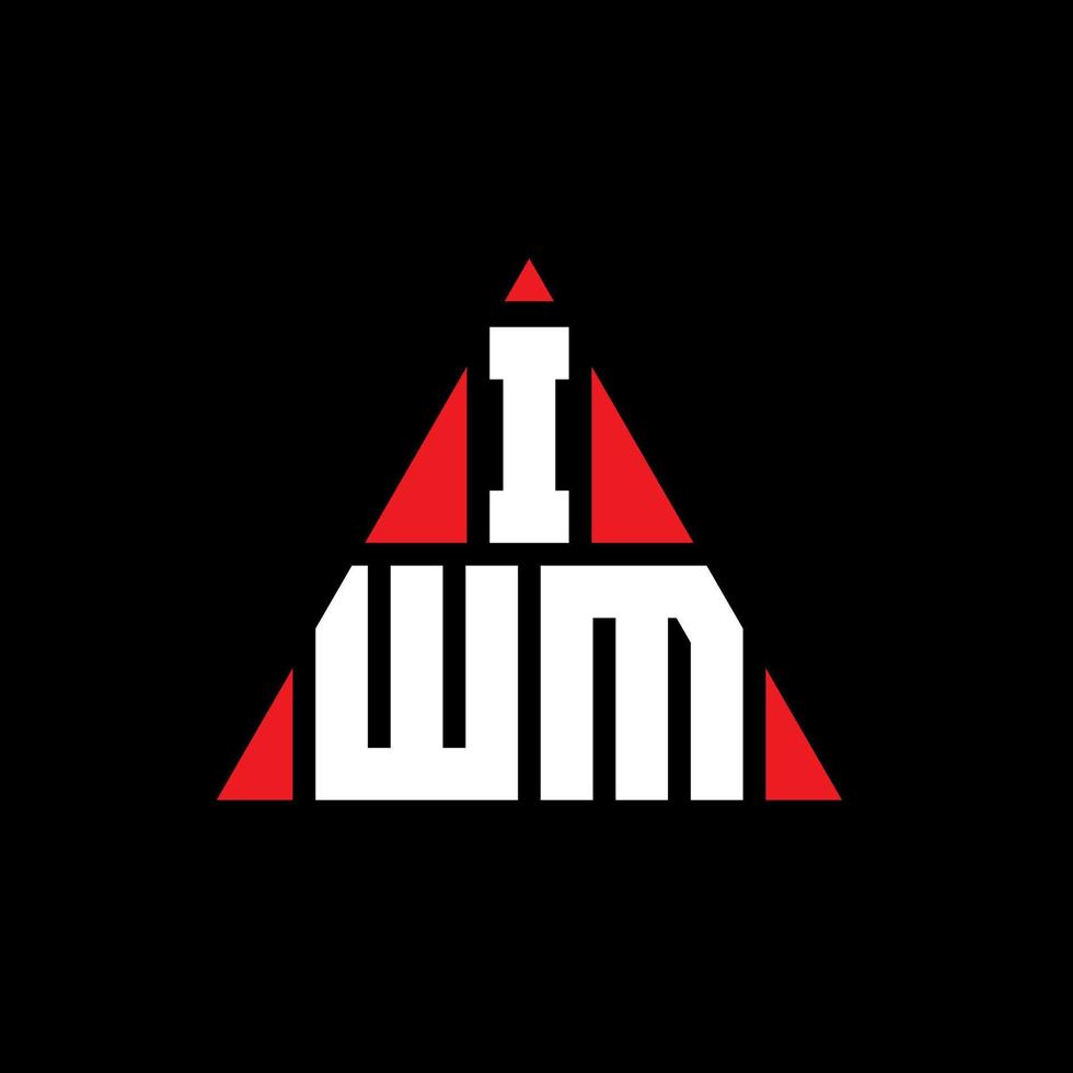 design de logotipo de letra triângulo iwm com forma de triângulo. monograma de design de logotipo de triângulo iwm. modelo de logotipo de vetor de triângulo iwm com cor vermelha. logotipo triangular iwm logotipo simples, elegante e luxuoso.