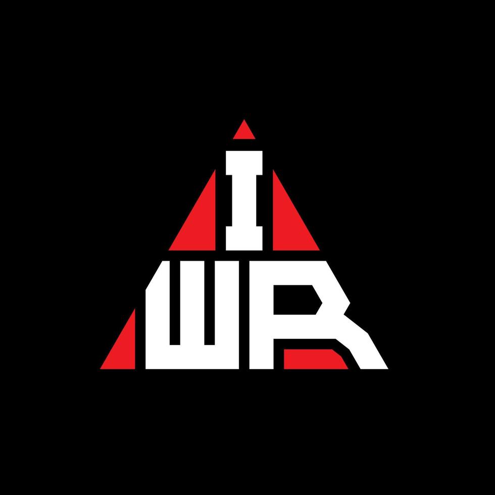 design de logotipo de letra triângulo iwr com forma de triângulo. monograma de design de logotipo de triângulo iwr. modelo de logotipo de vetor triângulo iwr com cor vermelha. logotipo triangular iwr logotipo simples, elegante e luxuoso.