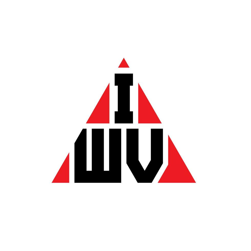 design de logotipo de letra de triângulo iwv com forma de triângulo. monograma de design de logotipo de triângulo iwv. modelo de logotipo de vetor de triângulo iwv com cor vermelha. logotipo triangular iwv logotipo simples, elegante e luxuoso.