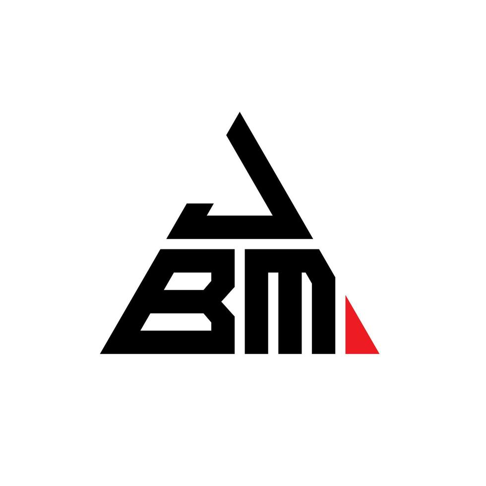 design de logotipo de carta triângulo jbm com forma de triângulo. monograma de design de logotipo de triângulo jbm. modelo de logotipo de vetor jbm triângulo com cor vermelha. logotipo triangular jbm logotipo simples, elegante e luxuoso.