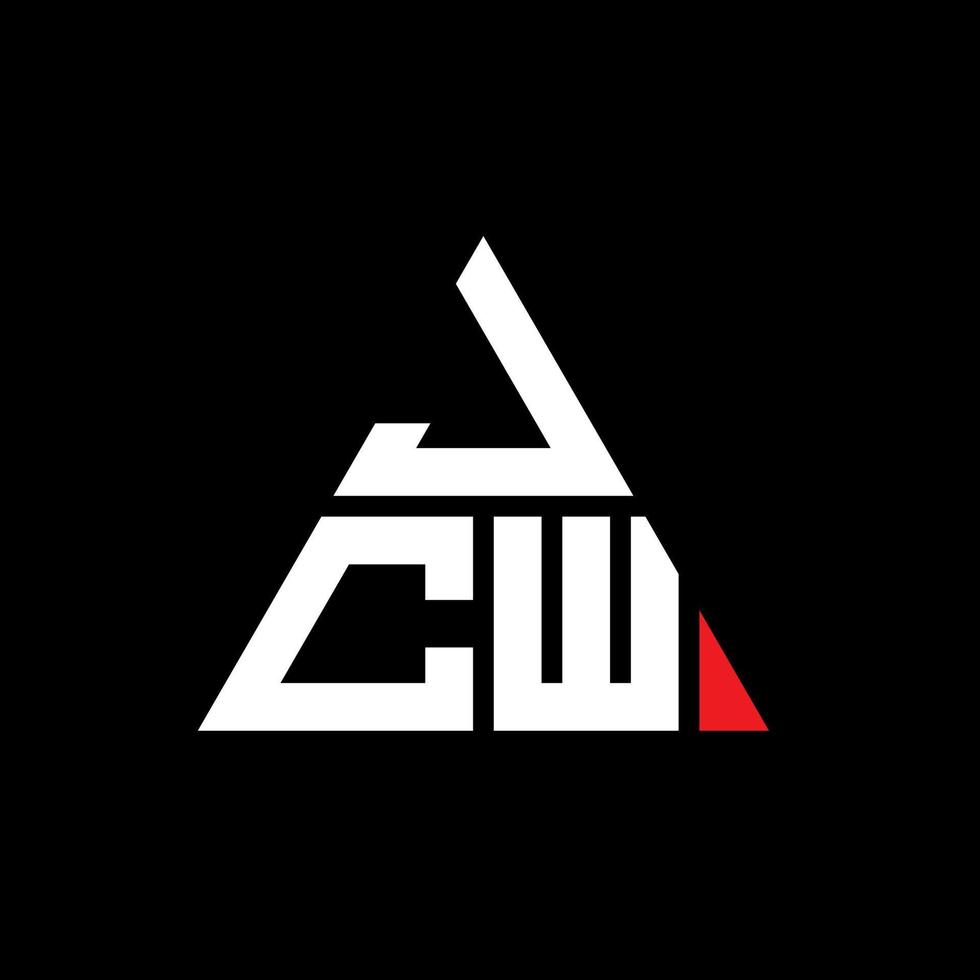 design de logotipo de letra de triângulo jcw com forma de triângulo. monograma de design de logotipo de triângulo jcw. modelo de logotipo de vetor de triângulo jcw com cor vermelha. logotipo triangular jcw logotipo simples, elegante e luxuoso.