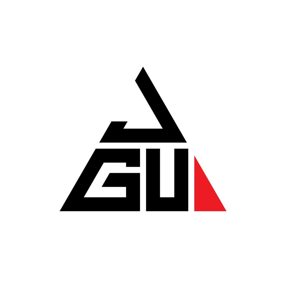 design de logotipo de letra de triângulo jgu com forma de triângulo. jgu triângulo logotipo design monograma. modelo de logotipo de vetor jgu triângulo com cor vermelha. jgu logotipo triangular logotipo simples, elegante e luxuoso.