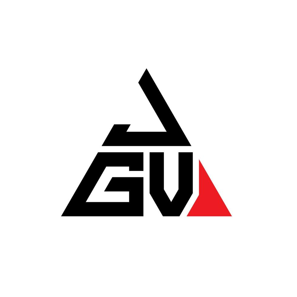 design de logotipo de letra de triângulo jgv com forma de triângulo. monograma de design de logotipo de triângulo jgv. modelo de logotipo de vetor jgv triângulo com cor vermelha. logotipo triangular jgv logotipo simples, elegante e luxuoso.