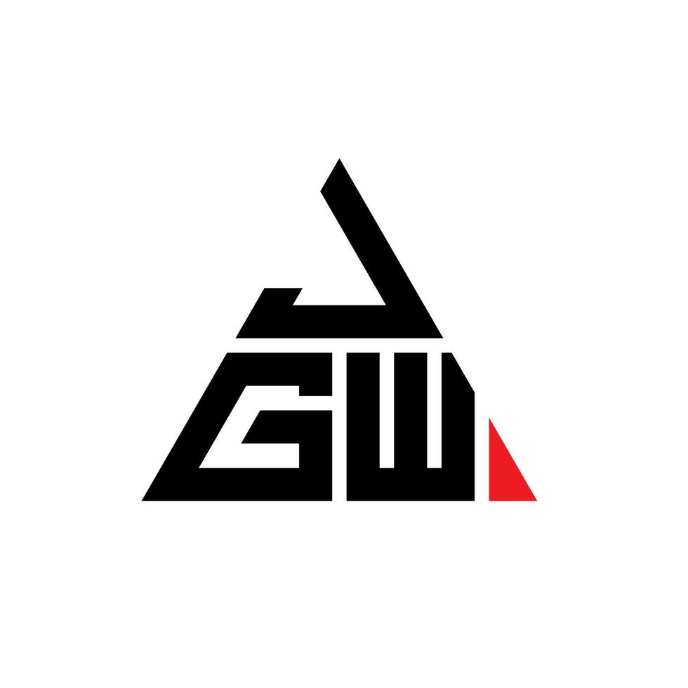 design de logotipo de letra de triângulo jgw com forma de triângulo. monograma de design de logotipo de triângulo jgw. modelo de logotipo de vetor jgw triângulo com cor vermelha. logotipo triangular jgw logotipo simples, elegante e luxuoso.