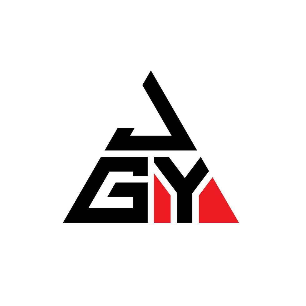 design de logotipo de letra de triângulo jgy com forma de triângulo. monograma de design de logotipo de triângulo jgy. modelo de logotipo de vetor jgy triângulo com cor vermelha. logotipo triangular jgy logotipo simples, elegante e luxuoso.