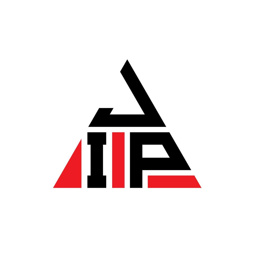 design de logotipo de letra de triângulo jip com forma de triângulo. monograma de design de logotipo de triângulo jip. modelo de logotipo de vetor de triângulo jip com cor vermelha. logotipo triangular jip logotipo simples, elegante e luxuoso.