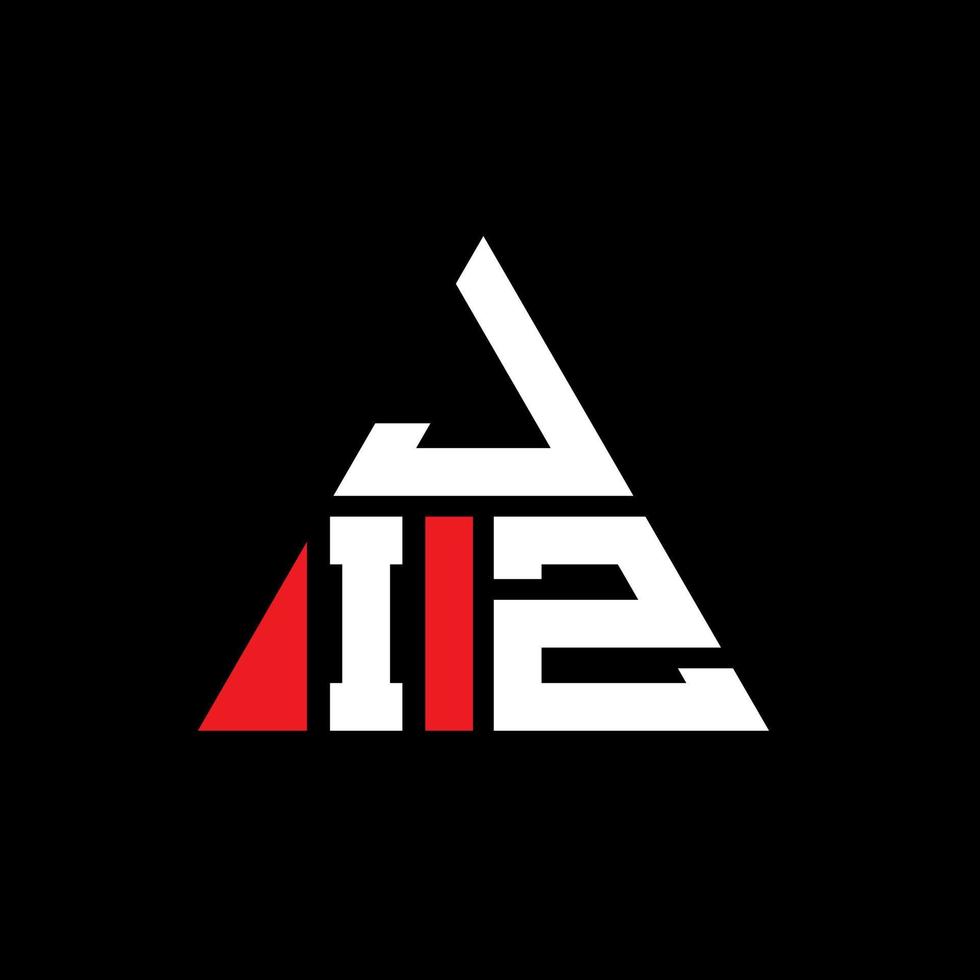 design de logotipo de letra de triângulo jiz com forma de triângulo. monograma de design de logotipo de triângulo jiz. modelo de logotipo de vetor de triângulo jiz com cor vermelha. logotipo triangular jiz logotipo simples, elegante e luxuoso.