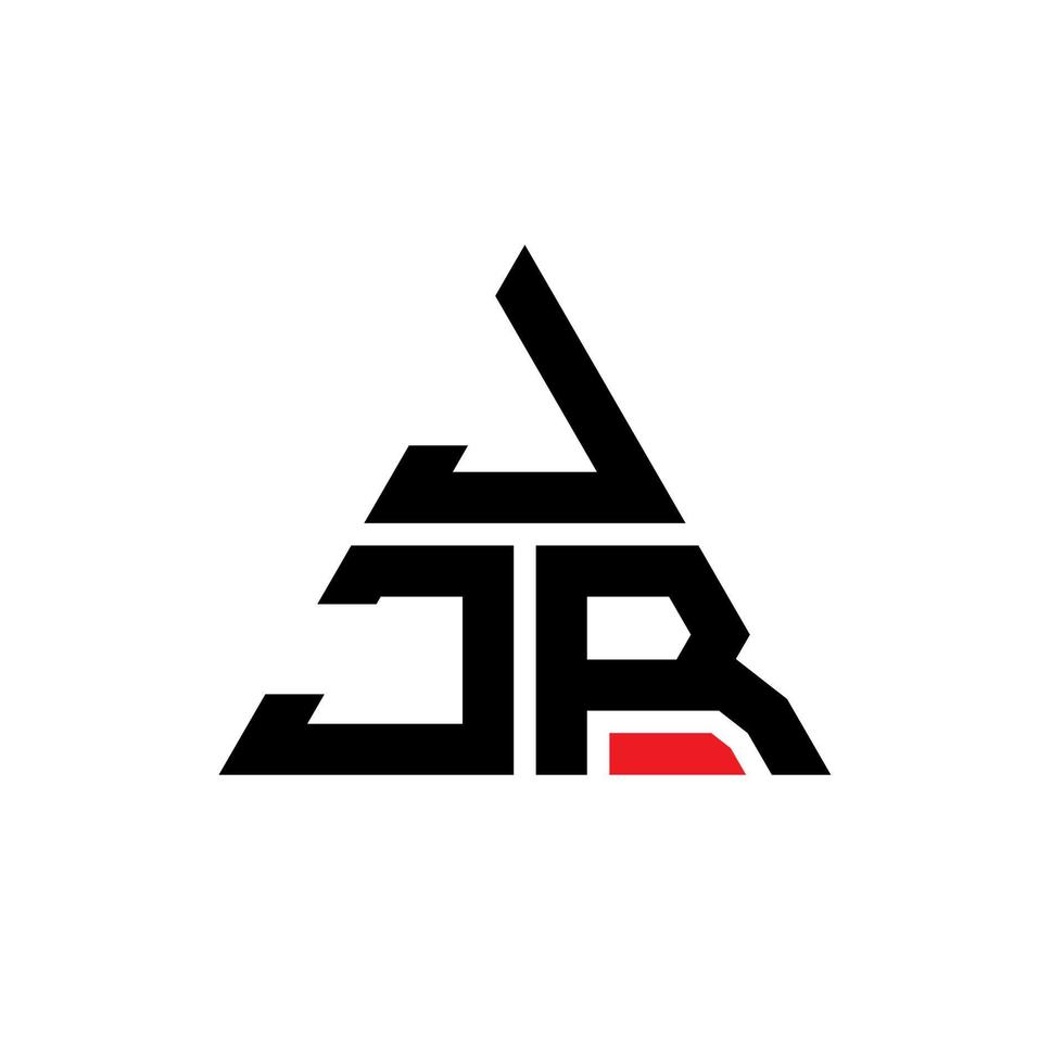 design de logotipo de letra de triângulo jjr com forma de triângulo. monograma de design de logotipo de triângulo jjr. modelo de logotipo de vetor jjr triângulo com cor vermelha. jjr logotipo triangular logotipo simples, elegante e luxuoso.