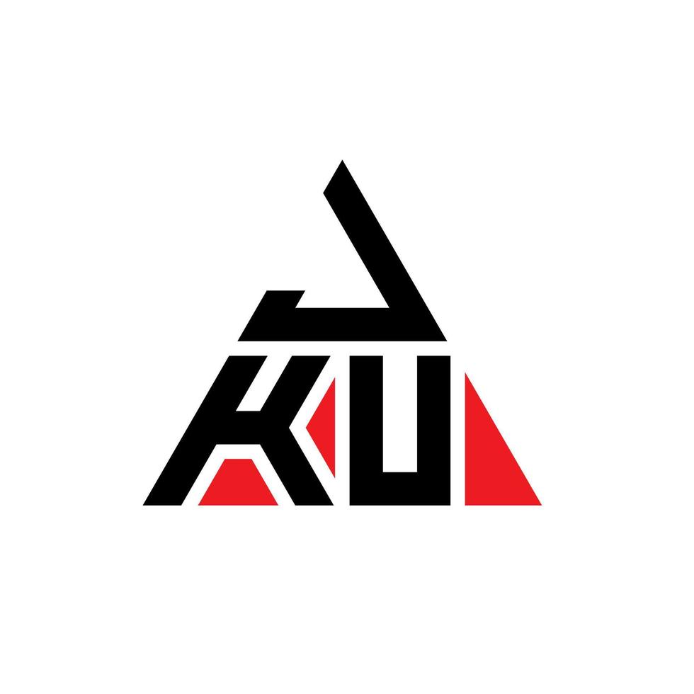 design de logotipo de letra de triângulo jku com forma de triângulo. monograma de design de logotipo de triângulo jku. modelo de logotipo de vetor de triângulo jku com cor vermelha. logotipo triangular jku logotipo simples, elegante e luxuoso.