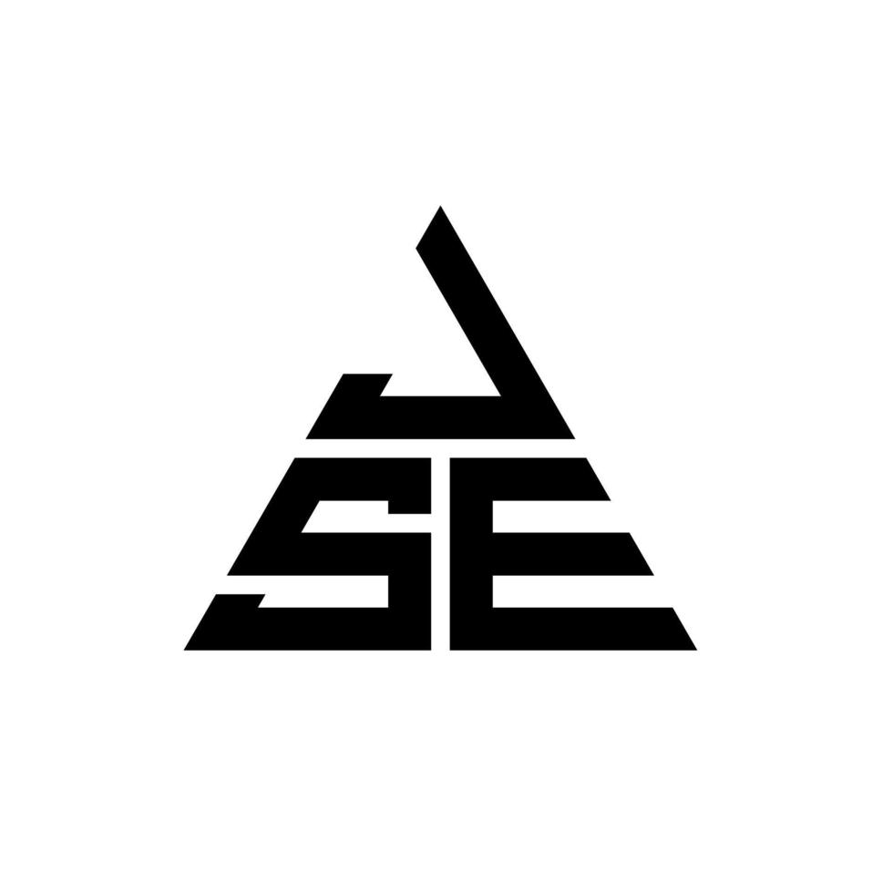 design de logotipo de letra de triângulo jse com forma de triângulo. monograma de design de logotipo de triângulo jse. modelo de logotipo de vetor de triângulo jse com cor vermelha. jse logotipo triangular logotipo simples, elegante e luxuoso.