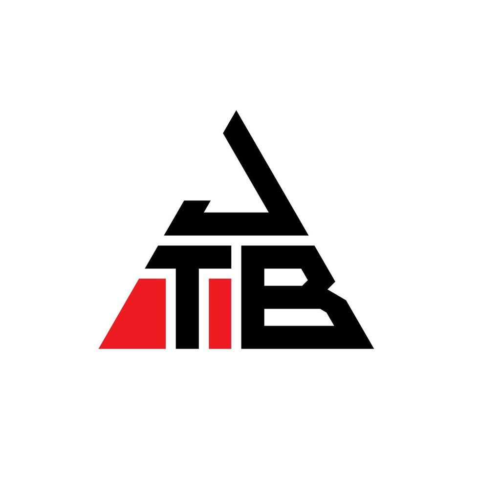 design de logotipo de letra de triângulo jtb com forma de triângulo. monograma de design de logotipo de triângulo jtb. modelo de logotipo de vetor jtb triângulo com cor vermelha. jtb logotipo triangular logotipo simples, elegante e luxuoso.