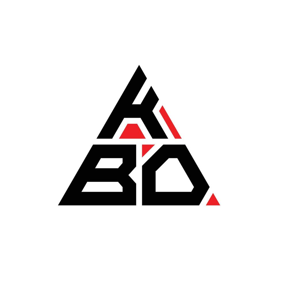 design de logotipo de letra de triângulo kbo com forma de triângulo. kbo triângulo logotipo design monograma. modelo de logotipo de vetor kbo triângulo com cor vermelha. kbo logotipo triangular logotipo simples, elegante e luxuoso.