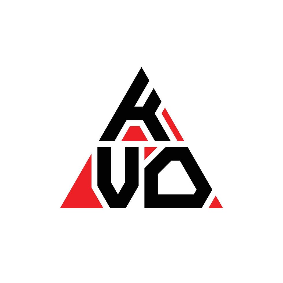 design de logotipo de letra de triângulo kvo com forma de triângulo. monograma de design de logotipo de triângulo kvo. modelo de logotipo de vetor de triângulo kvo com cor vermelha. logotipo triangular kvo logotipo simples, elegante e luxuoso.