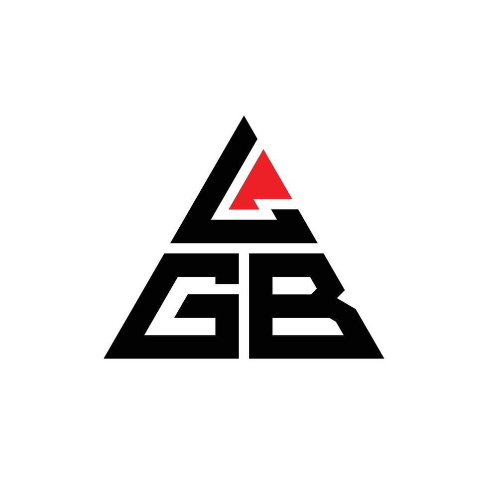 design de logotipo de letra triangular lgb com forma de triângulo. monograma de design de logotipo de triângulo lgb. modelo de logotipo de vetor de triângulo lgb com cor vermelha. logotipo triangular lgb logotipo simples, elegante e luxuoso.
