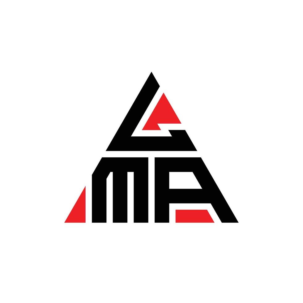 lma design de logotipo de letra triângulo com forma de triângulo. monograma de design de logotipo de triângulo lma. modelo de logotipo de vetor lma triângulo com cor vermelha. lma logotipo triangular logotipo simples, elegante e luxuoso.